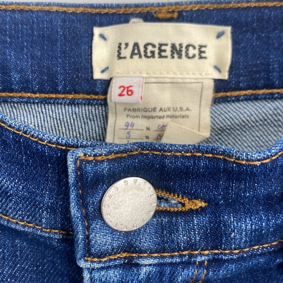 L’Agence Shane Distressed Slouchy Straight Jeans High Rise Medium Wash Size 26 - Picture 7 of 11